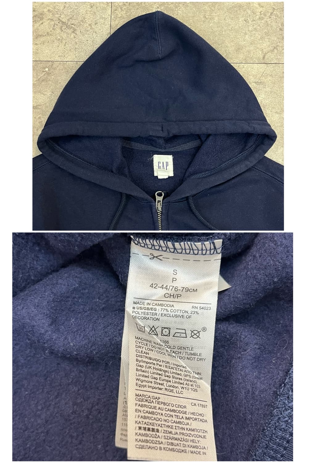 갭 기모 후드집업 네이비 S #csz2590 상품이미지4