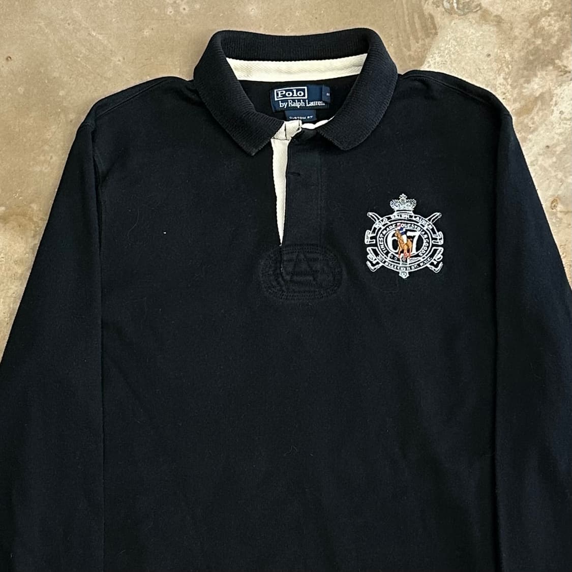 L 폴로랄프로렌 엠브로이드 블랙 럭비 티셔츠 상품이미지1