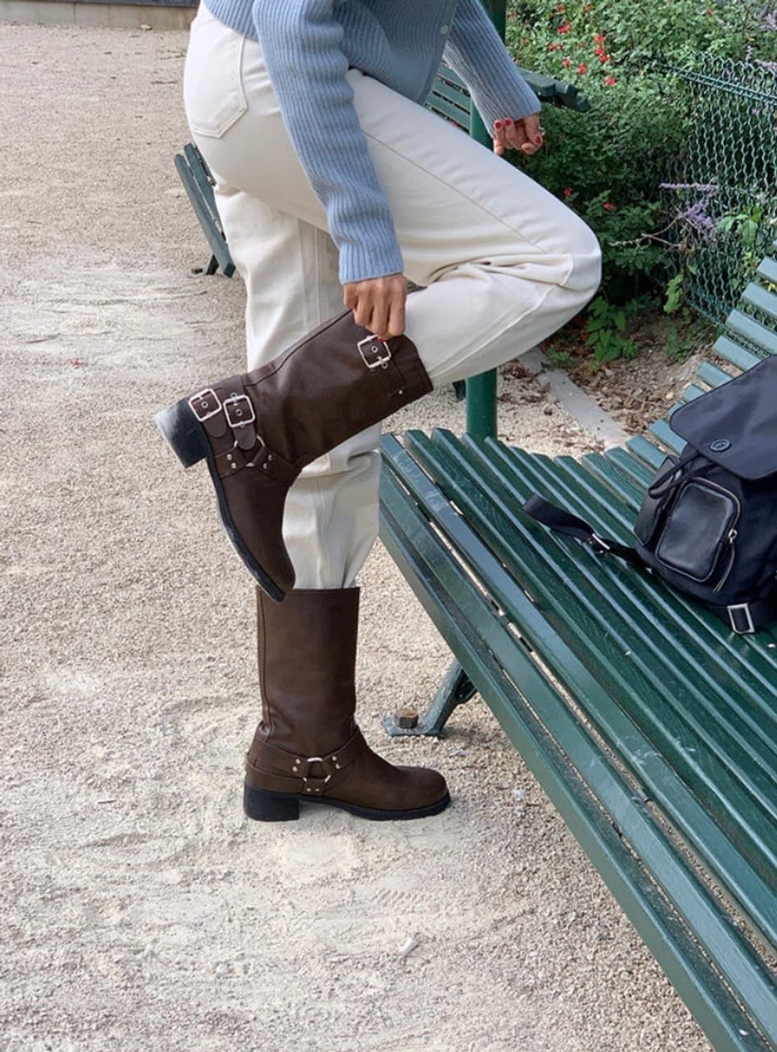 바이커 버클 미들 부츠 브라운 235 정말 예뻐요! 상품이미지7