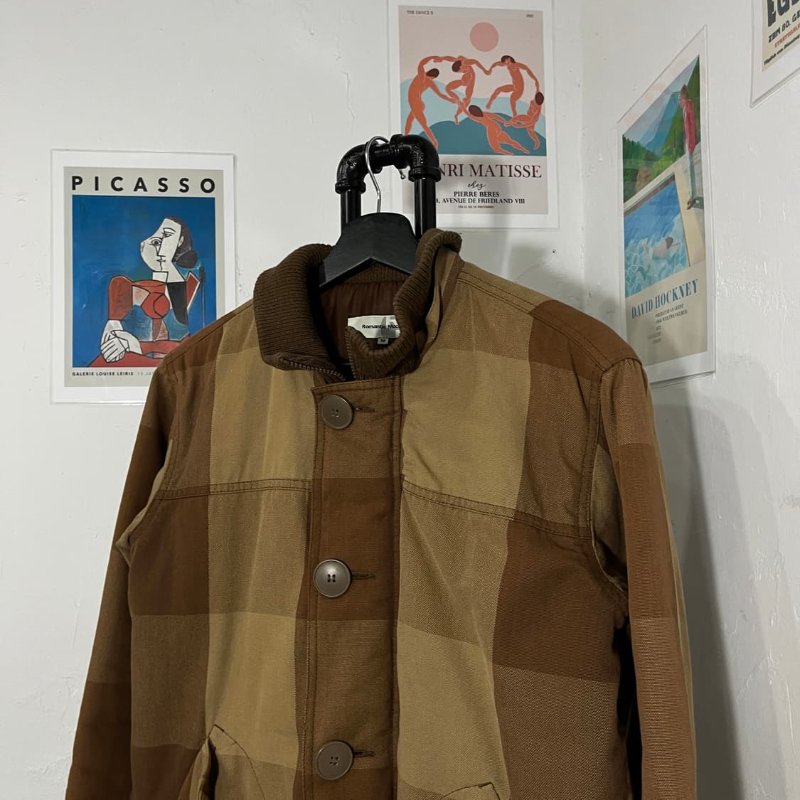 빅체크 하이넥 워크 자켓 상품이미지4