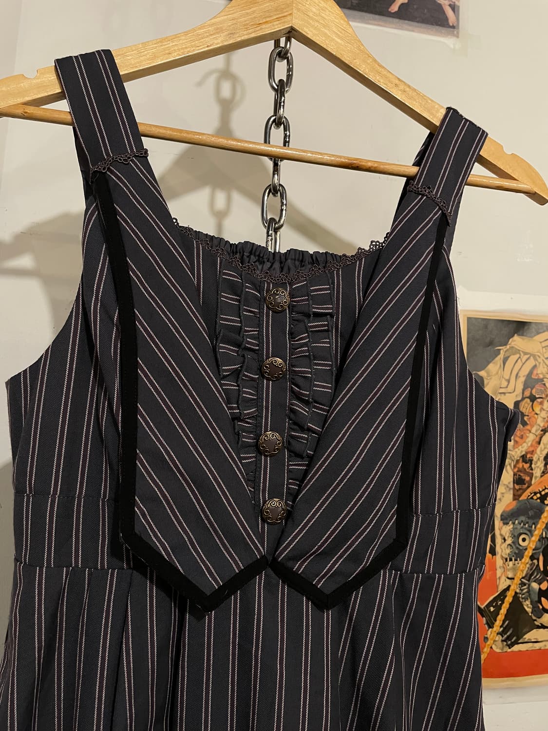 axes femme 엑시즈팜 스트라이프 그레이 원피스 상품이미지3