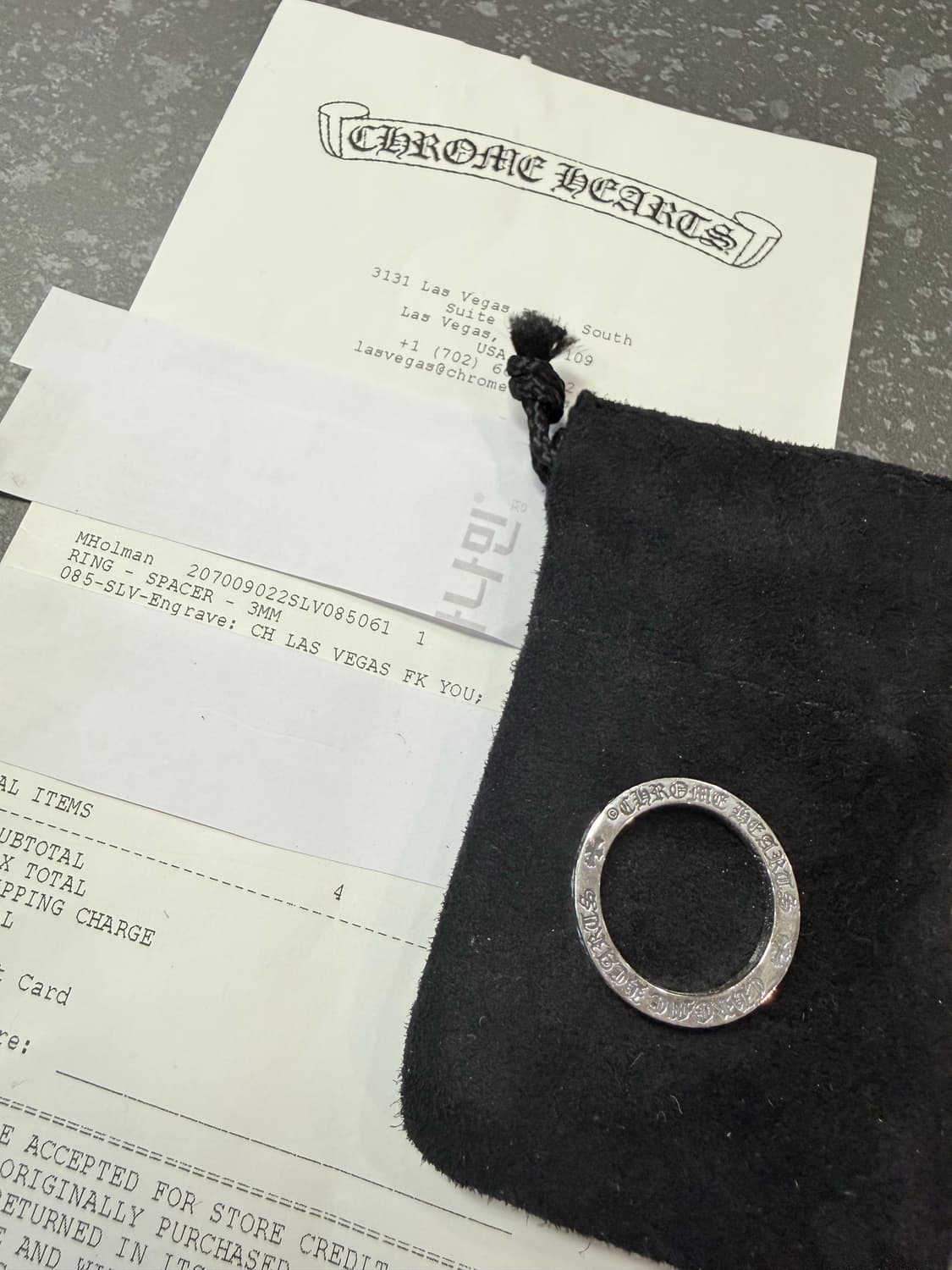 (US 8.5) 새상품 크롬하츠 라스베가스 스페이서 퍽유링 상품이미지5