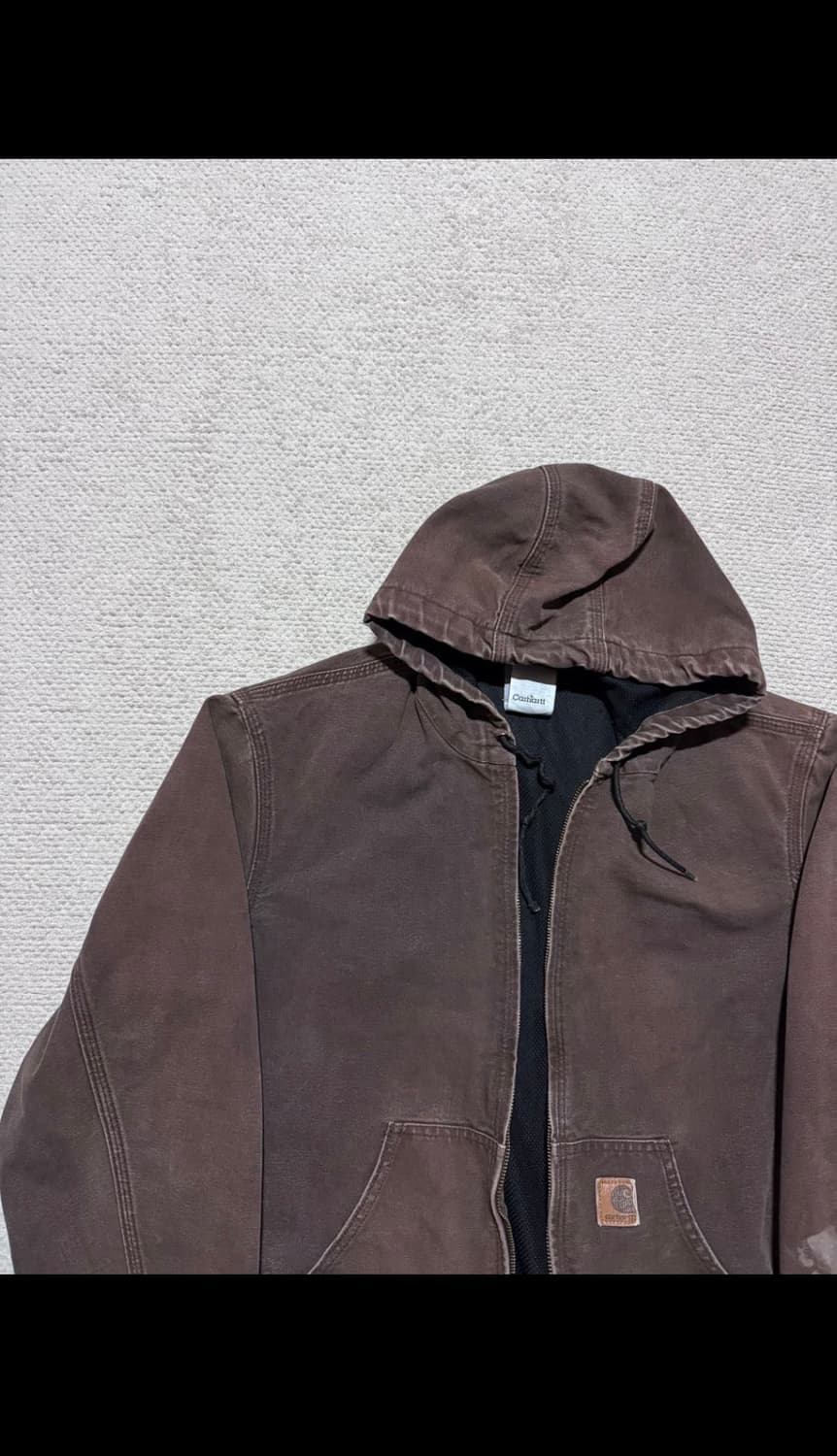 00‘s 칼하트 j208 덕 후드 액티브 자켓 브라운 m 상품이미지3