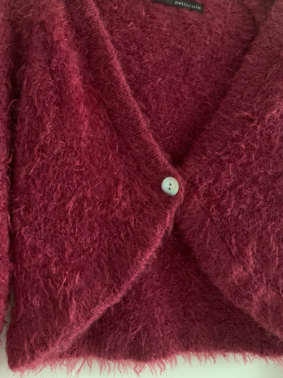 Fur One Button Crop Cardigan 상품이미지7