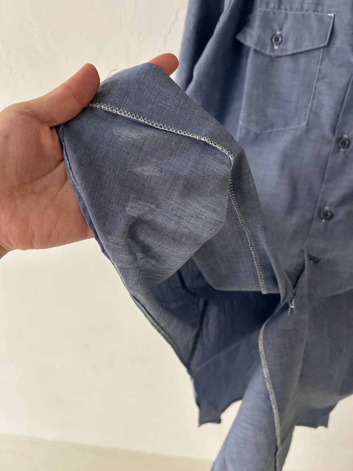 80's vtg Key imperial Chambray Blue shir 상품이미지7