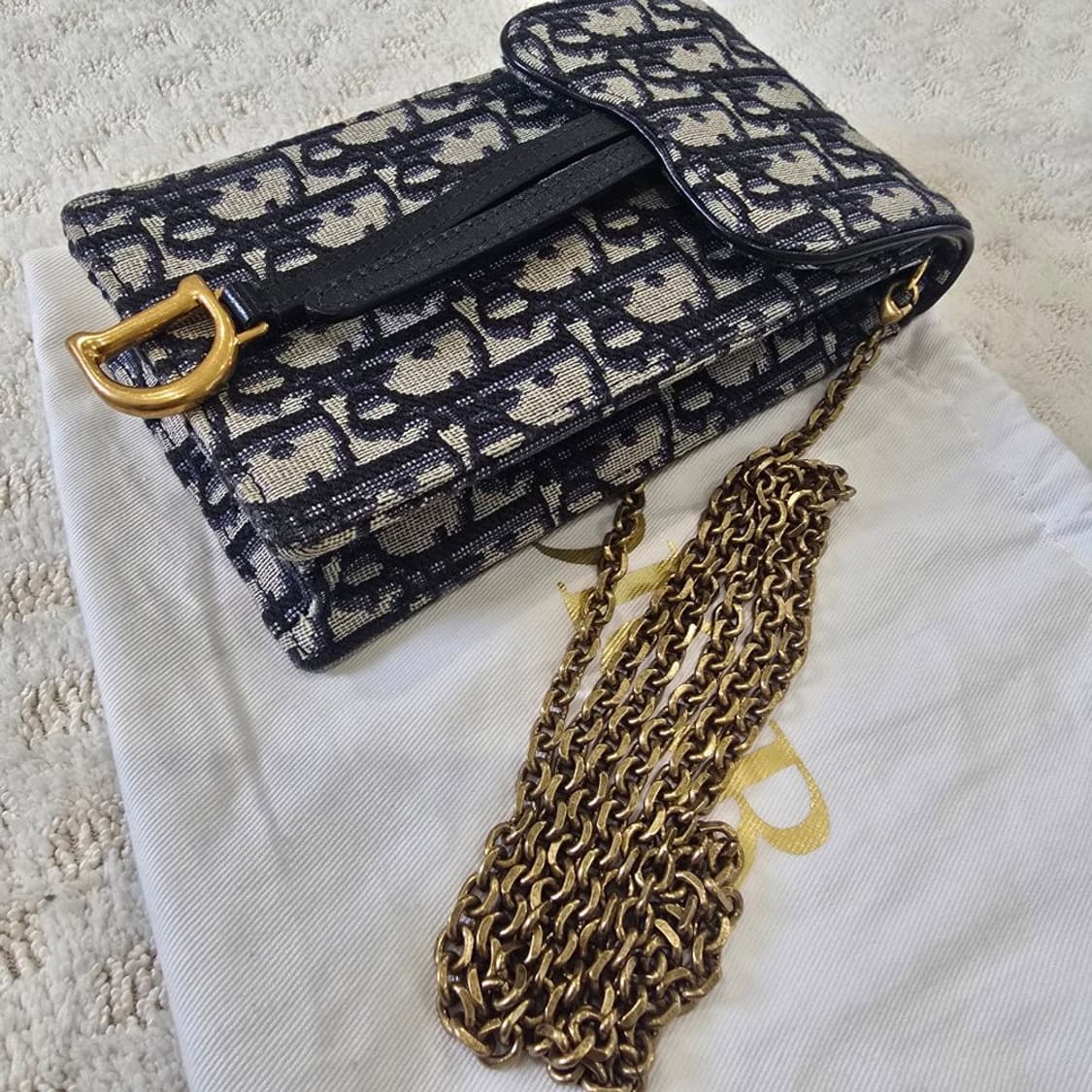 [중고/정품] 디올 오블리크 새들 버티컬 파우치 크로스백 상품이미지7