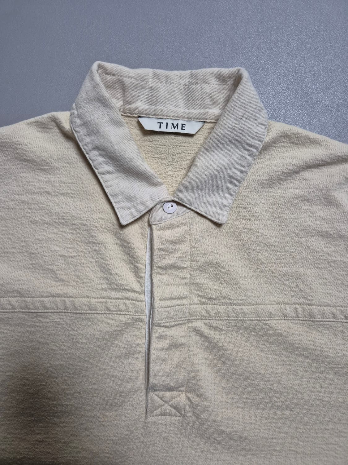 타임옴므 카라 맨투맨 코튼 100 바닐라 상품이미지3