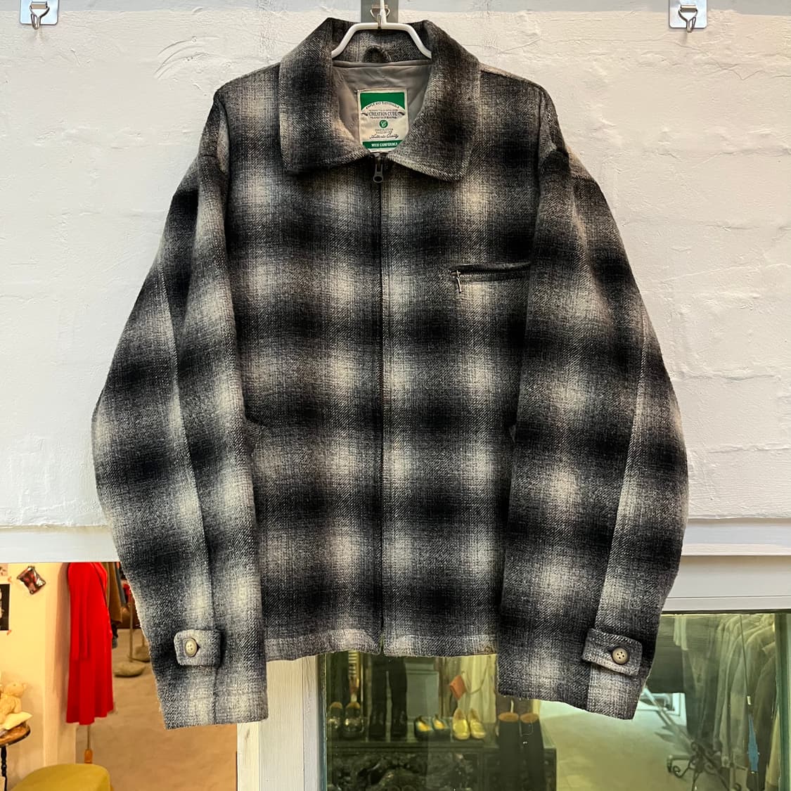Creation Cube 옴브레 체크 울 자켓 L 상품이미지1