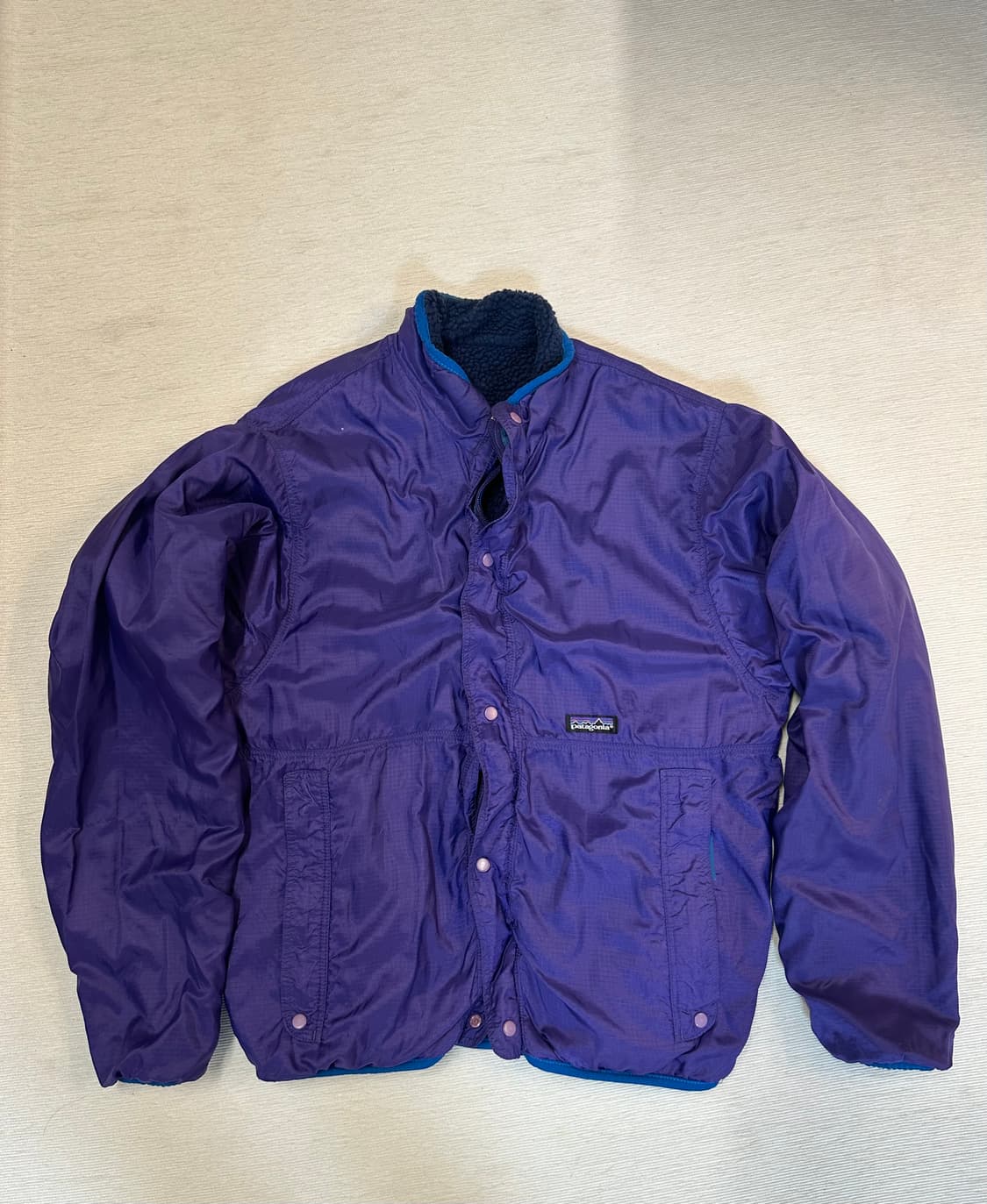 (M)90s USA 파타고니아 레트로 글리세이드 가디건 네이비 퍼플 상품이미지2