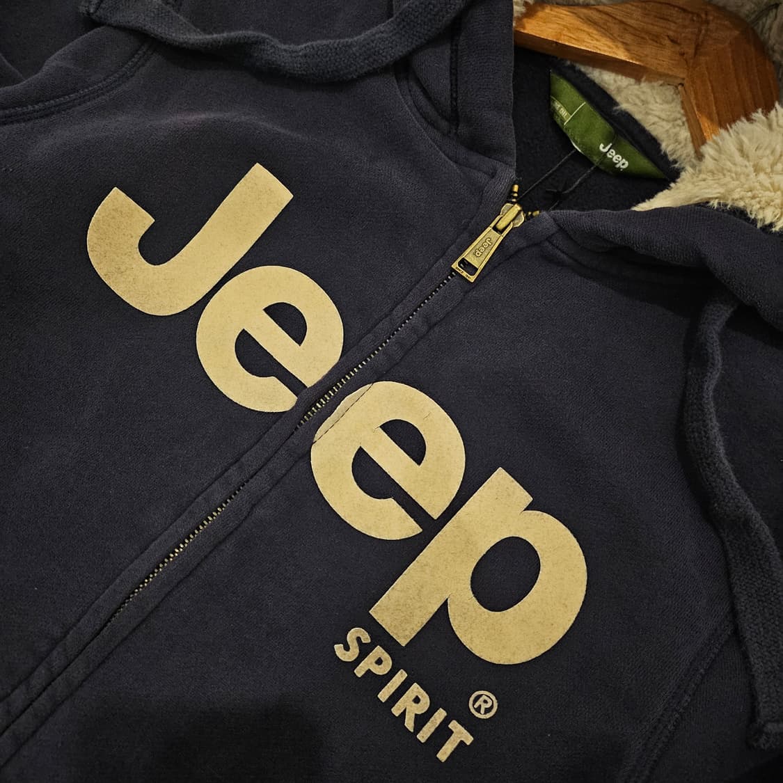 지프 양털 네이비 후드집업 M 상품이미지4