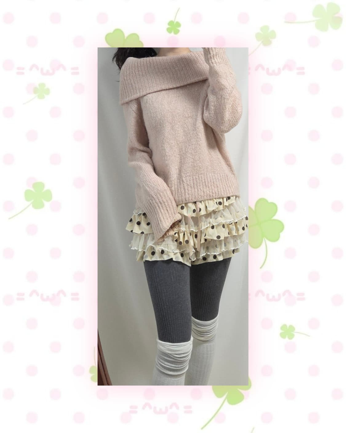 MOUSSY 연핑크 오프숄더 니트 상품이미지3