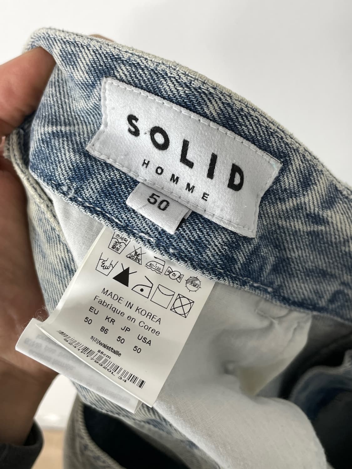 솔리드 옴므 워시드 데님 카고 팬츠  상품이미지9