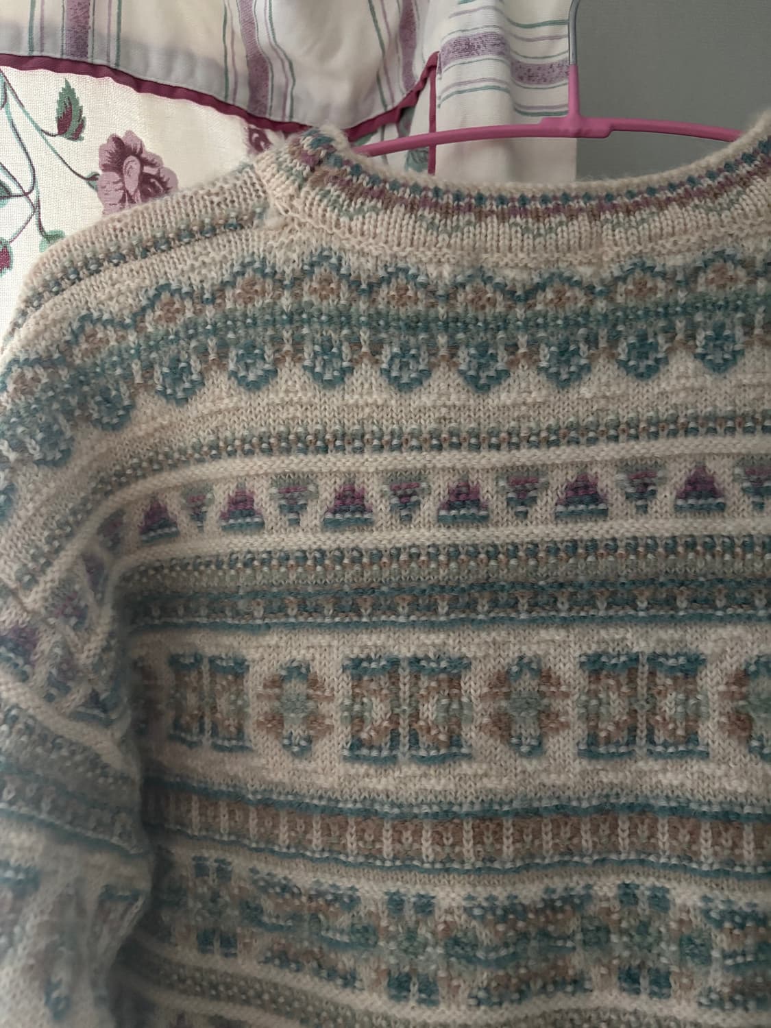 내추럴 패턴 니트 여리핏 루즈핏 포근한 무드 상품이미지3