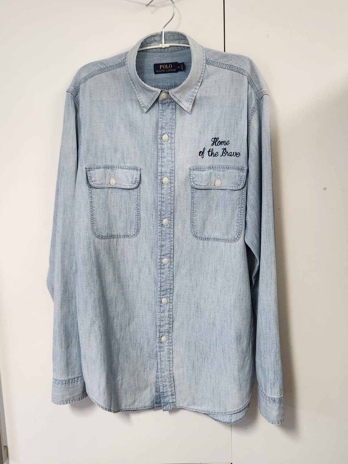 폴로랄프로렌 독수리 성조기 자수 데님 셔츠긴팔 M (95-100) 상품이미지1