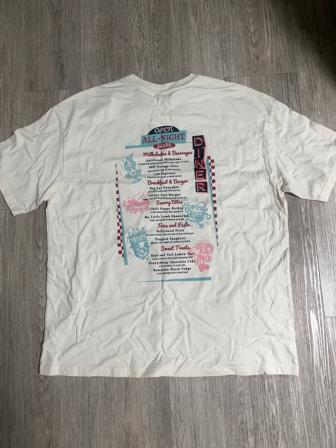 검정치마 콘서트 md 다이너 티셔츠 L사이즈 팝니다 상품이미지3