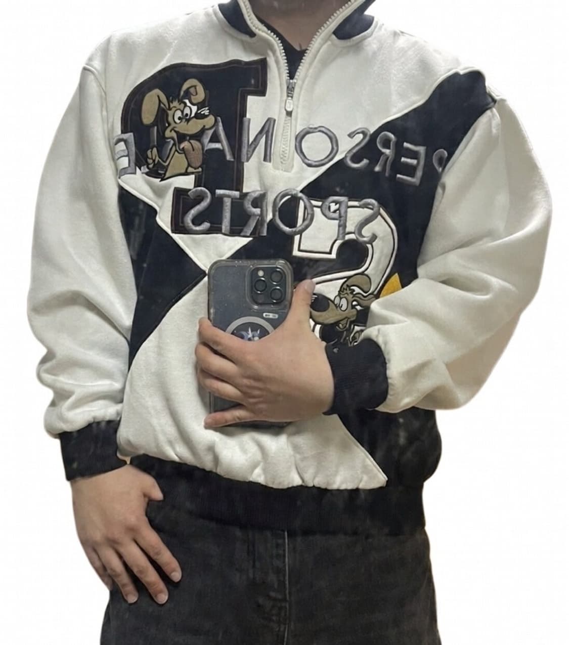 Personable sports 빈티지 자수 하프집업 상품이미지1