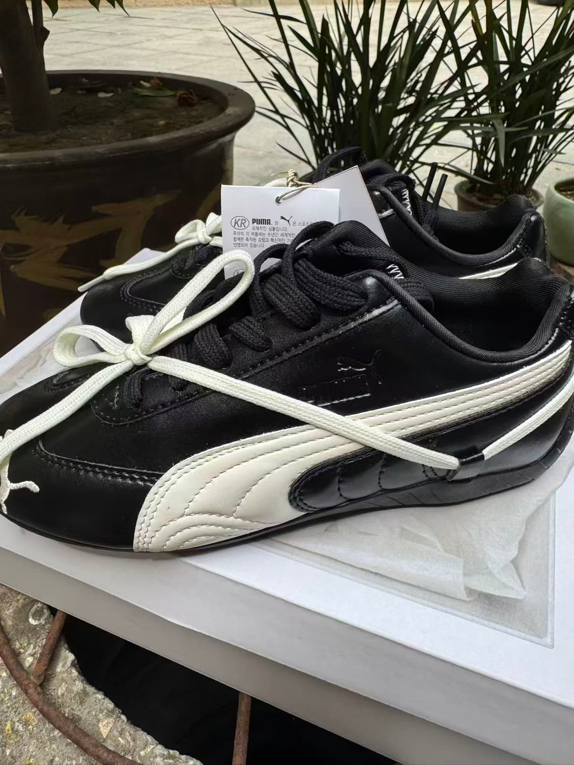 푸마 x 로제 스피드캣 PRM 블랙 웜 화이트 250MM 상품이미지2