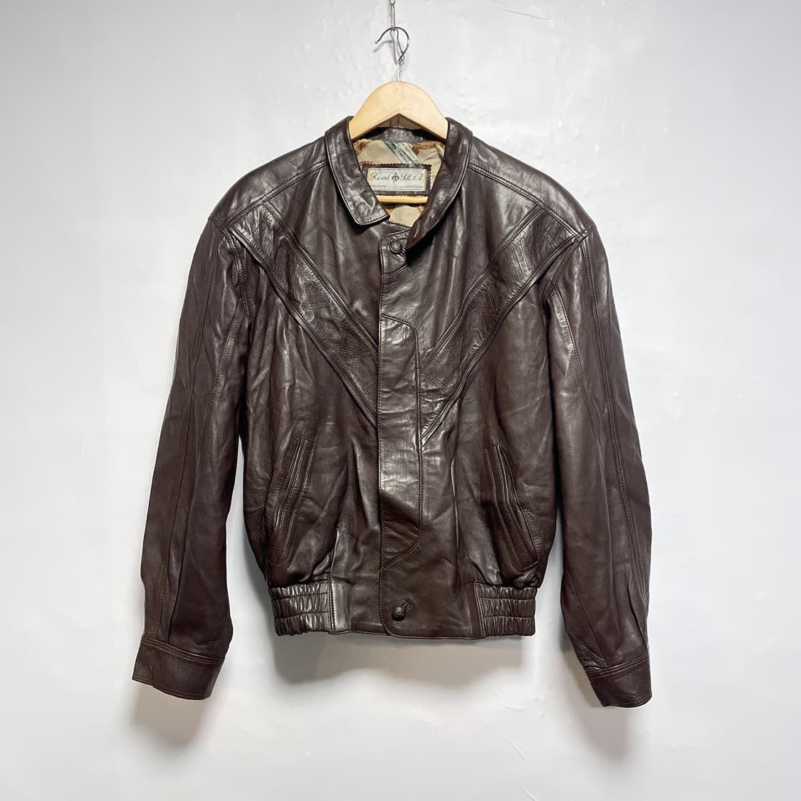 리차드 펠 빈티지 가죽 봄버 자켓 다크브라운 상품이미지1