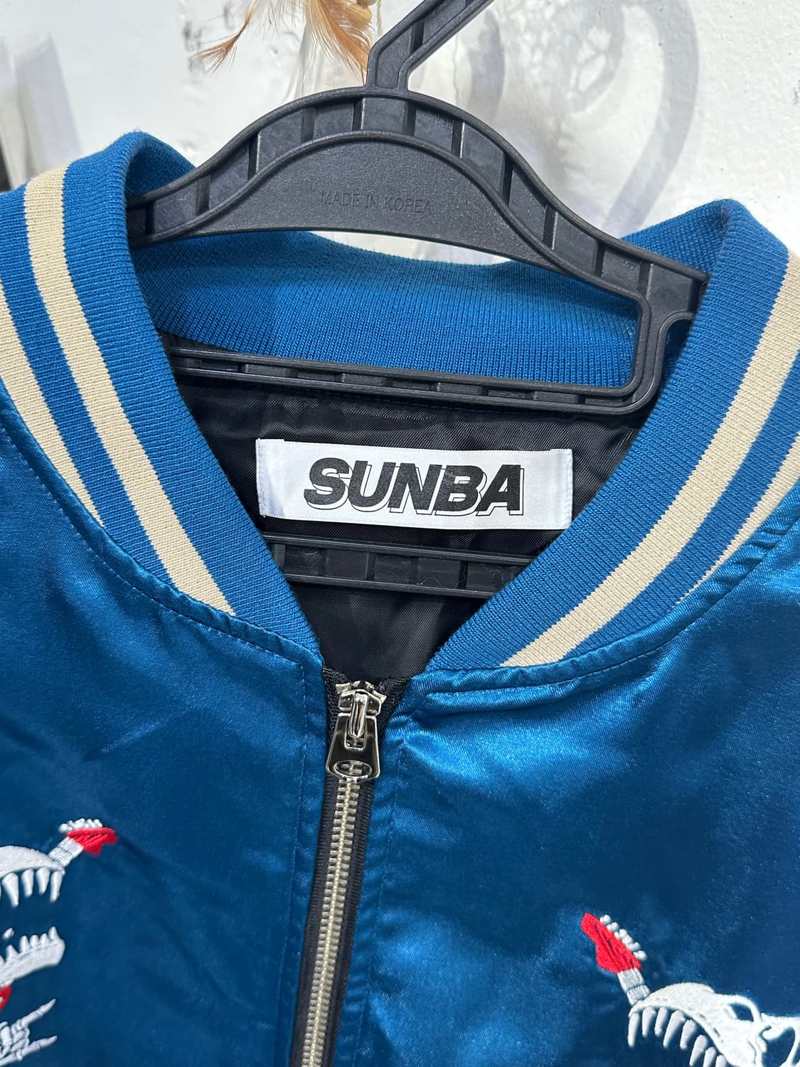 Jpn 일본빈티지 선바 재패니즈 오리엔탈 뼈다귀 네이비 자켓 상품이미지10