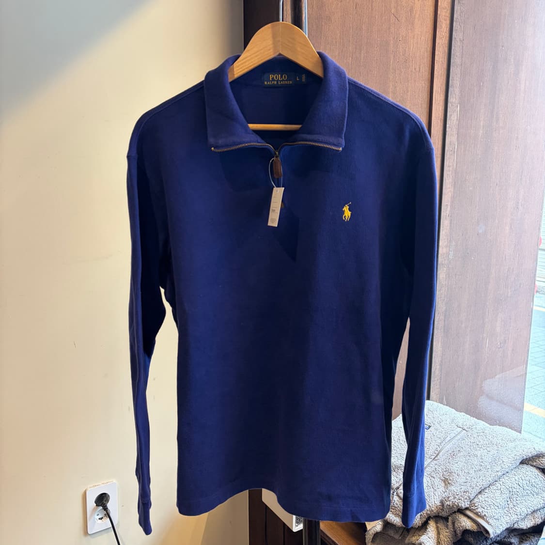 16350 - 폴로 랄프로렌 블루 반집업 니트 상품이미지2