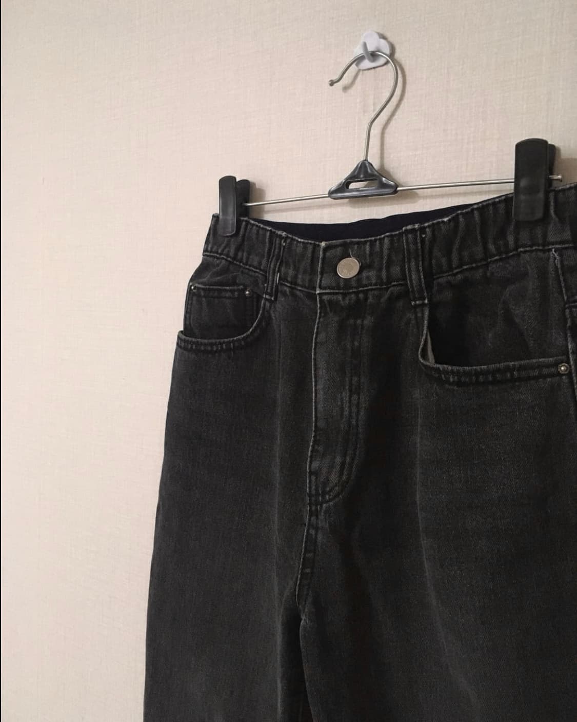 roll up black denim boots cut pants 상품이미지2