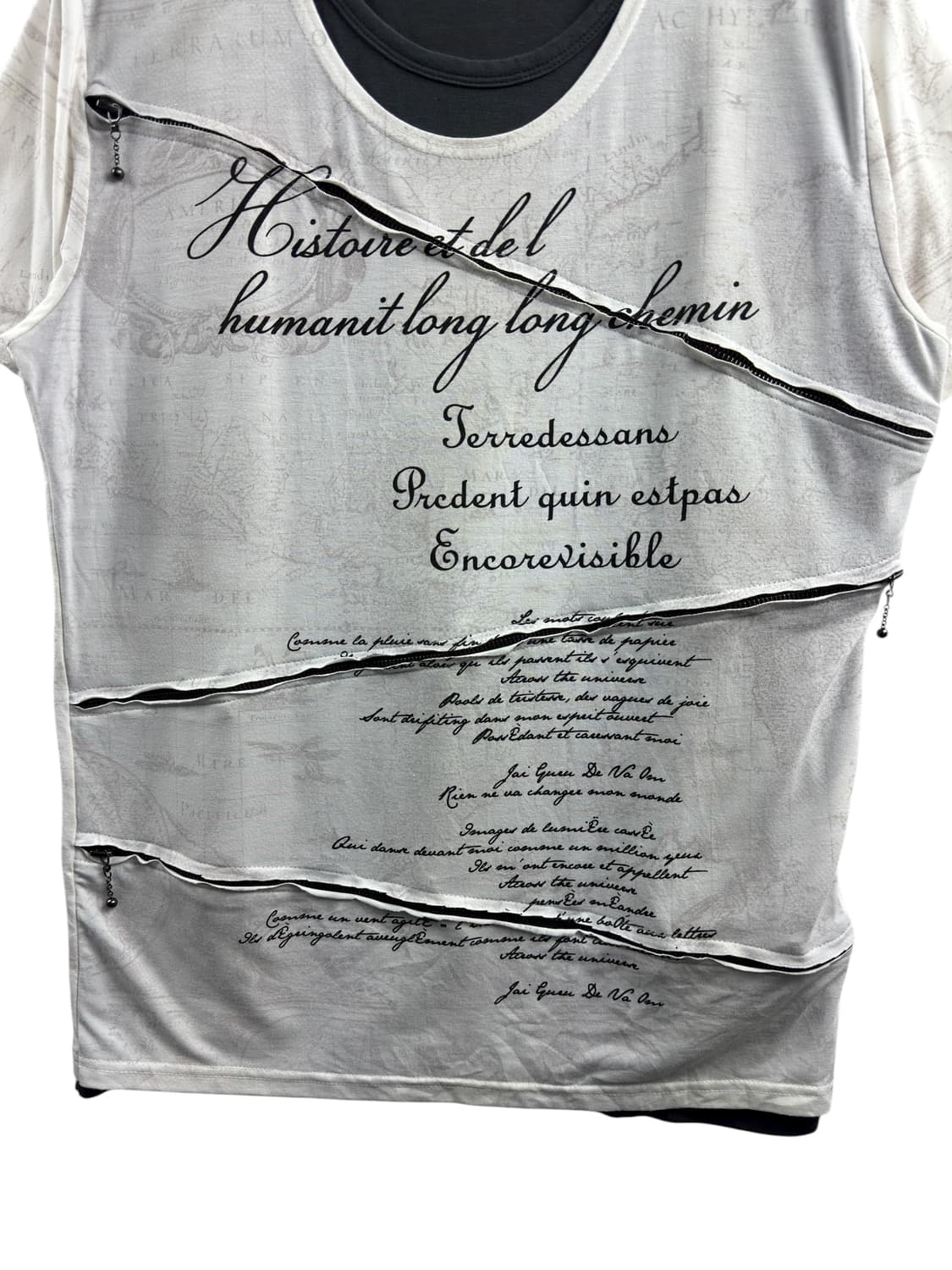 JPN Y2K 레터링 지퍼 슬리브1239 상품이미지4