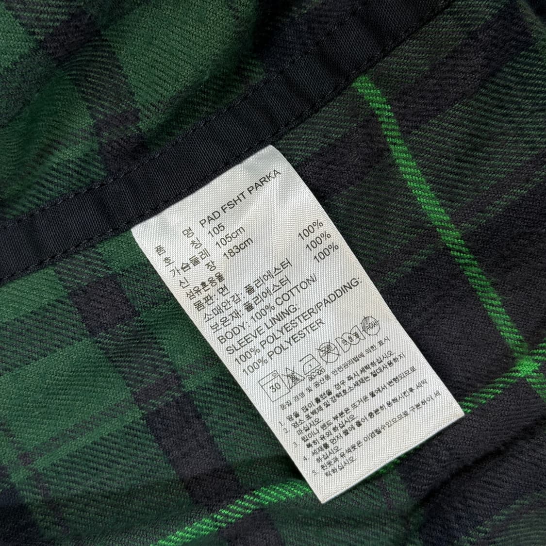 ✨ 아디다스 오리지널 불꽃로고 체크안감 야상 패딩 상품이미지5