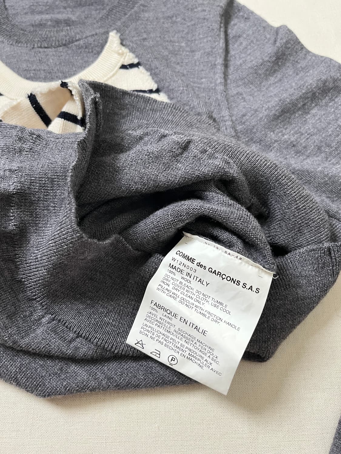 꼼데가르송 스트라이프 패치 니트 conme des garcons 상품이미지9