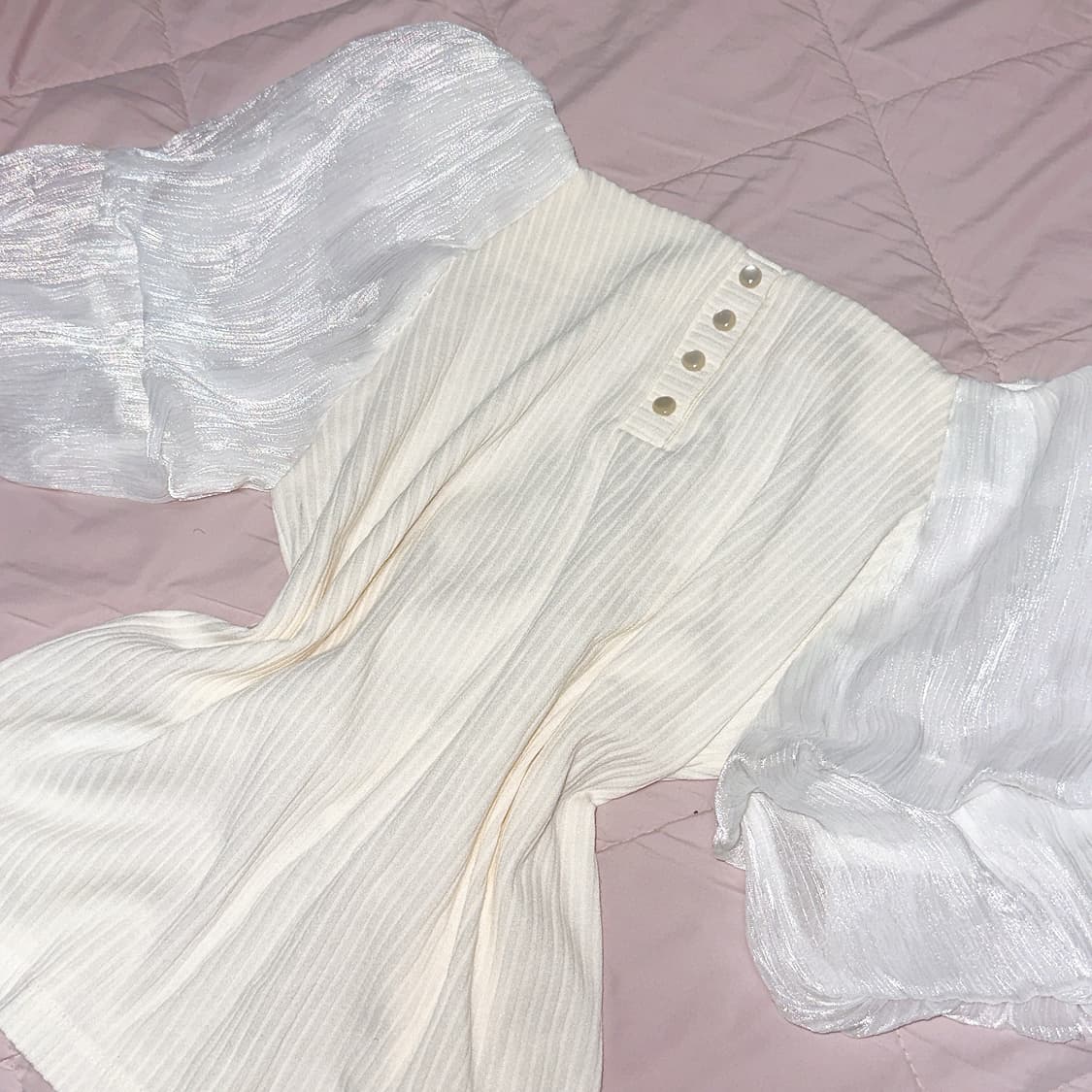 일본 빈티지 오프숄더 로걀탑 레이스 퍼프 히메갸루 상품이미지1