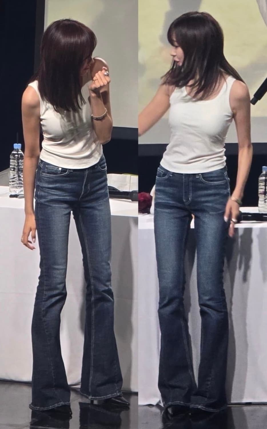 시너진 캣워싱 데님 팬츠 딥블루 s 새상품 에스파 청바지 상품이미지1