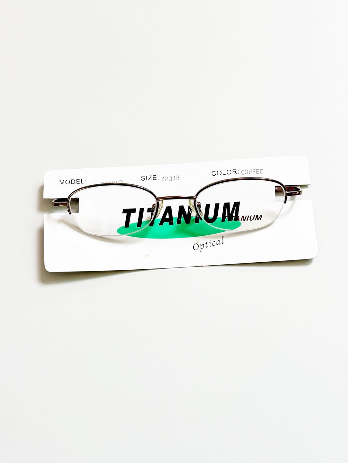 90s TITANIUM OPTICAL 티타늄 스퀘어 반무테 빈티지 안경 상품이미지1