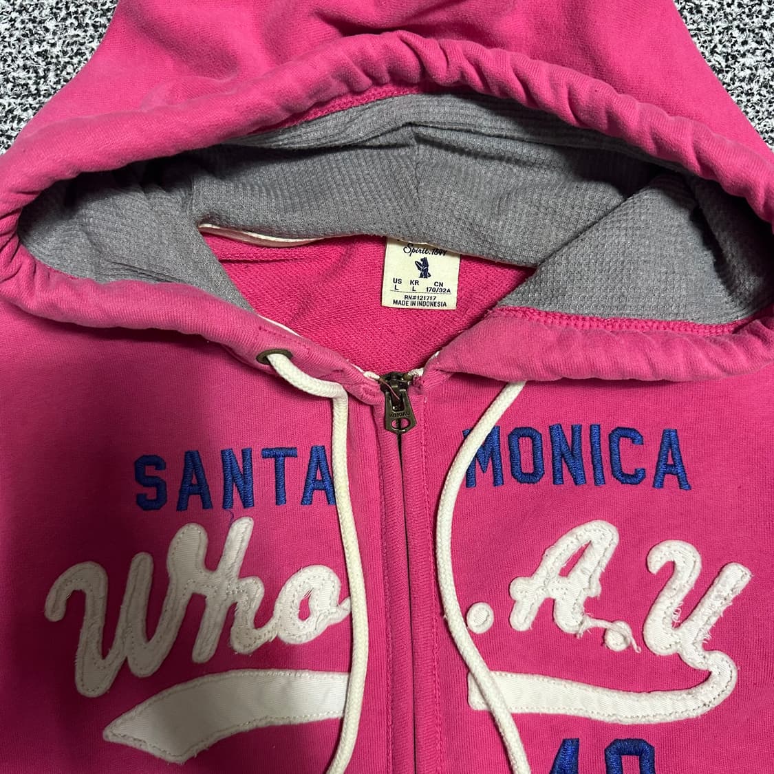 (L) 후아유 산타모니카 핑크색 후드집업 상품이미지2