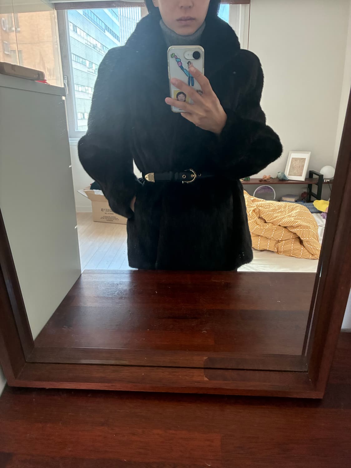 일본 빈티지 100% 천연 밍크 퍼 하프코트 상품이미지1