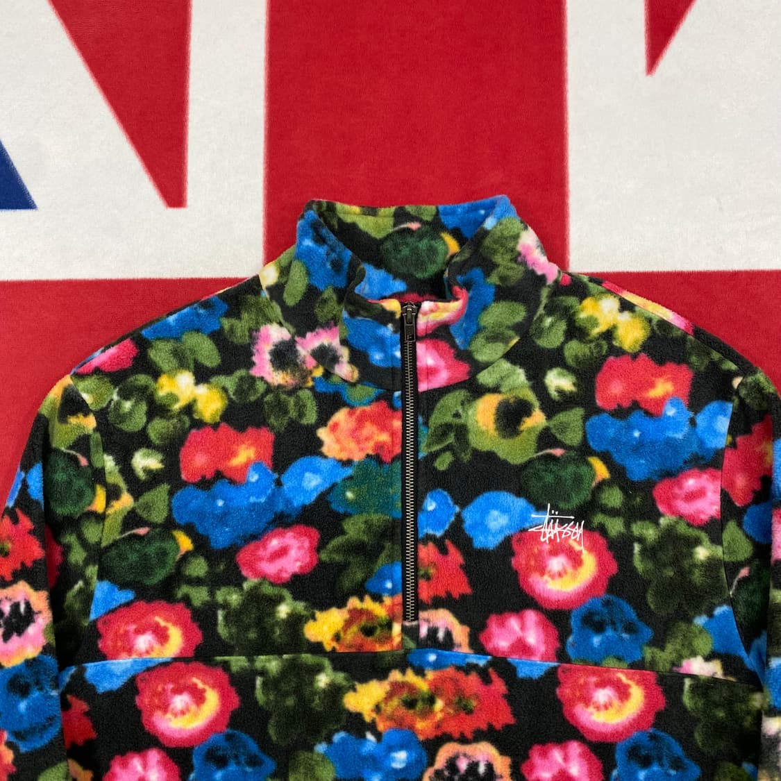 스투시 플로랄 반집업 후리스 M 상품이미지3