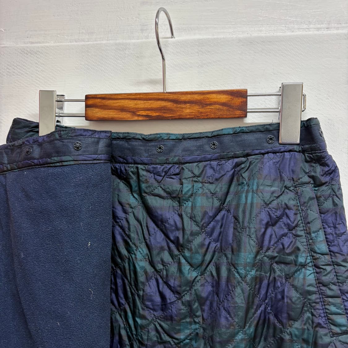 타탄 체크 퀼팅 랩 기모 미니 스커트  상품이미지3