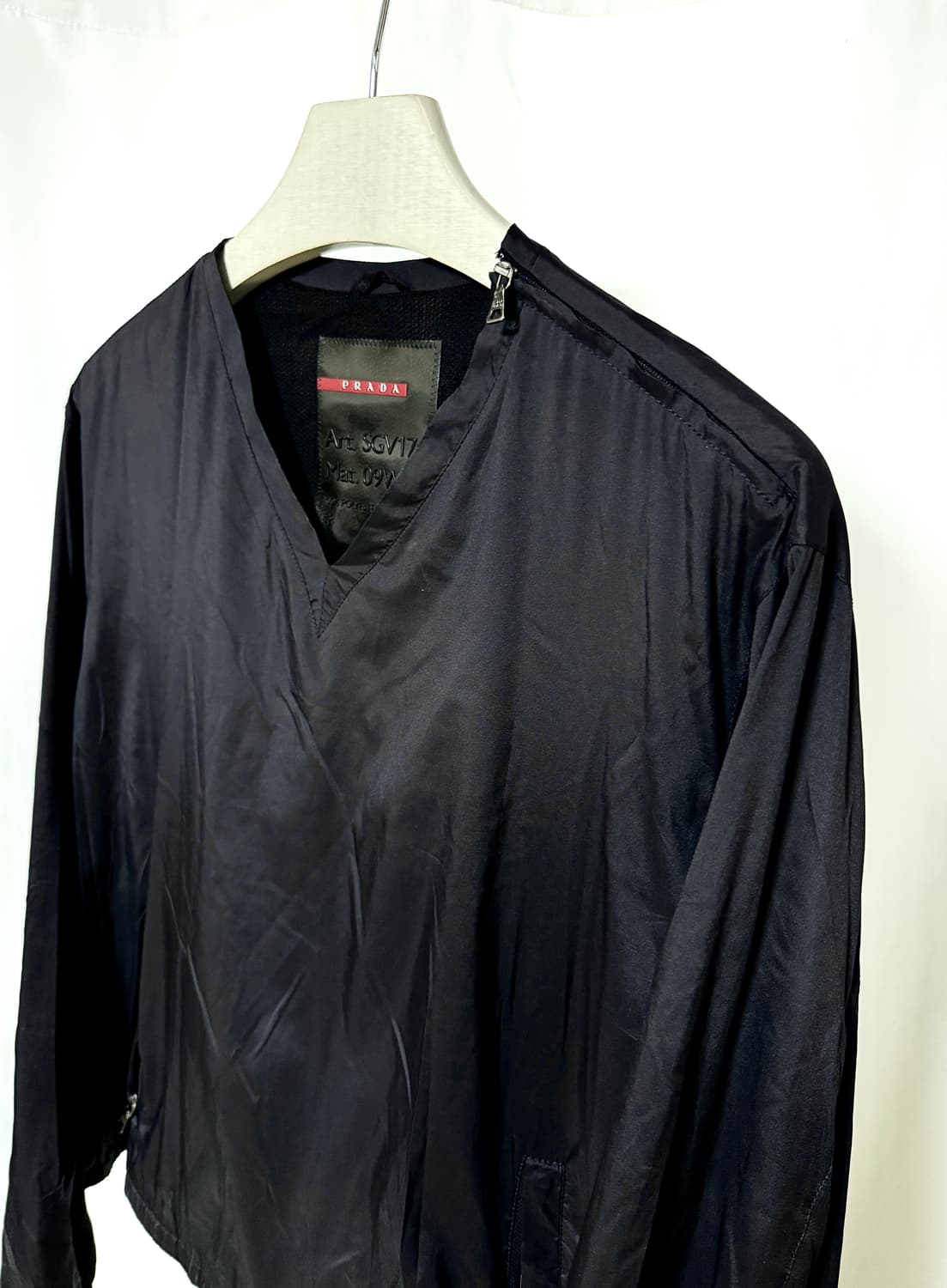 Prada 90s 나일론 Side Zip 숄더 크롭 스웻 자켓 상품이미지2