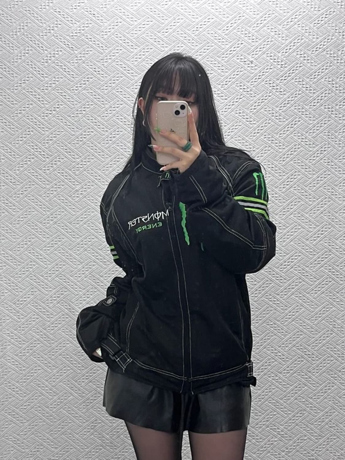 크로스보더 몬스터 레이싱 바이커 네온로고 보호 자켓 3XL C08967 상품이미지2