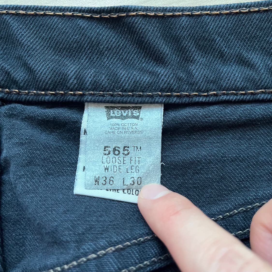 [36X30] 90s 빈티지 리바이스 565 네이비 made in usa 상품이미지2