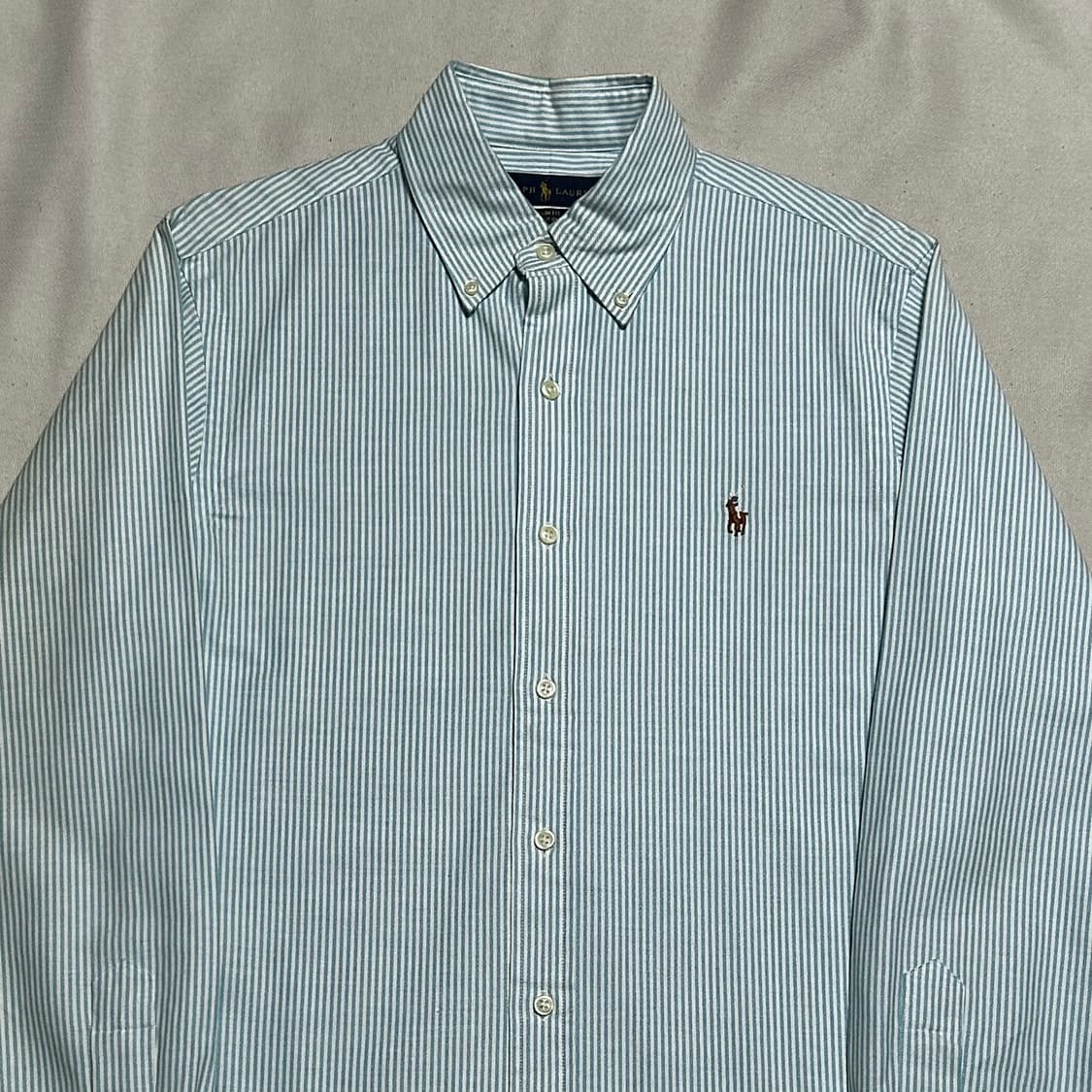 S 폴로랄프로렌 슬림핏 스카이블루 스트라이프 셔츠 상품이미지1