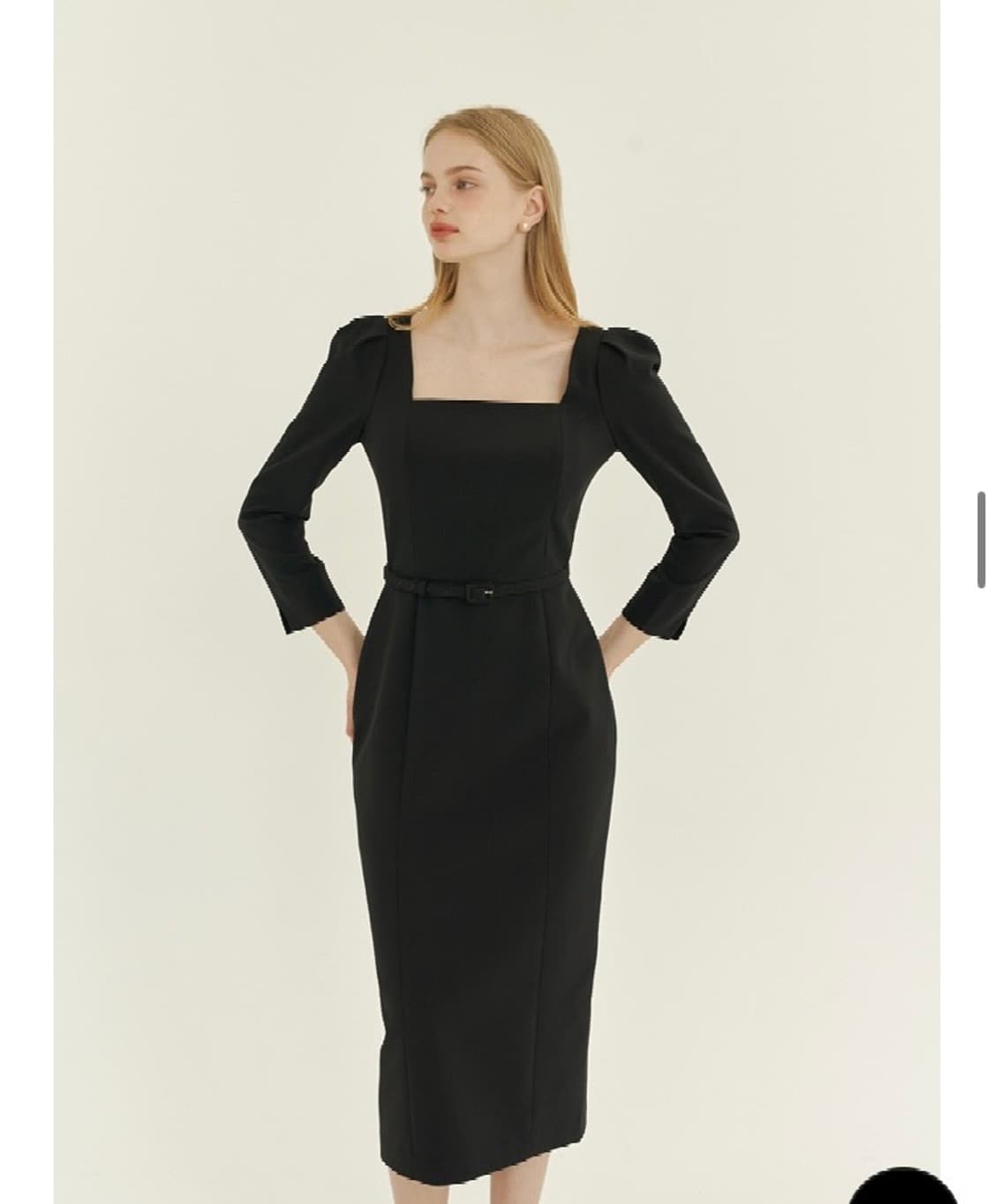 르로망 스퀘어넥 슬림 드레스 1사이즈 상품이미지1