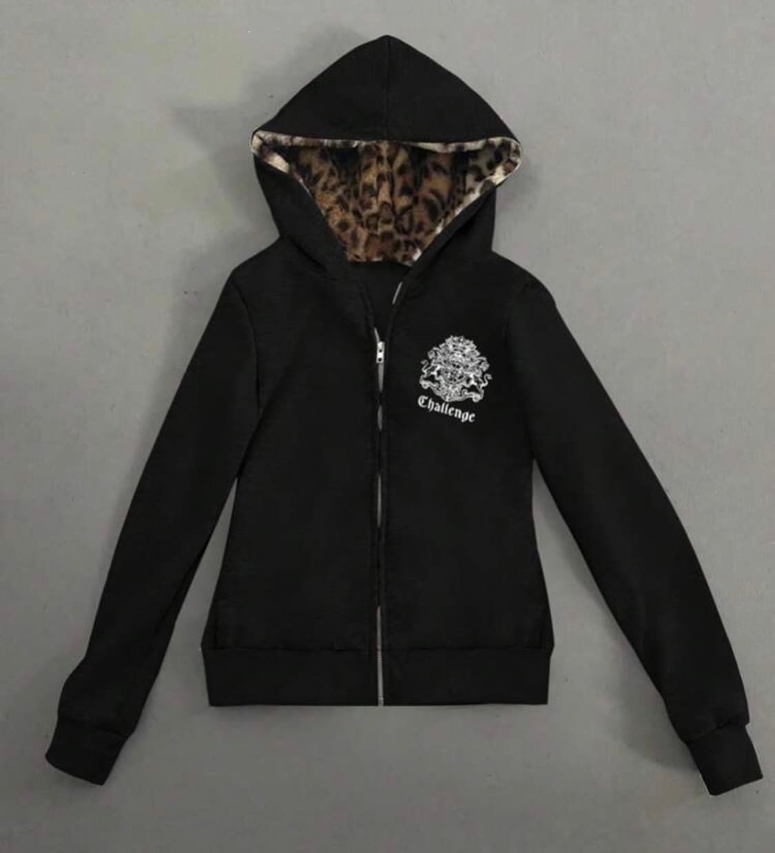 쉬인 호피 후드집업 상품이미지1