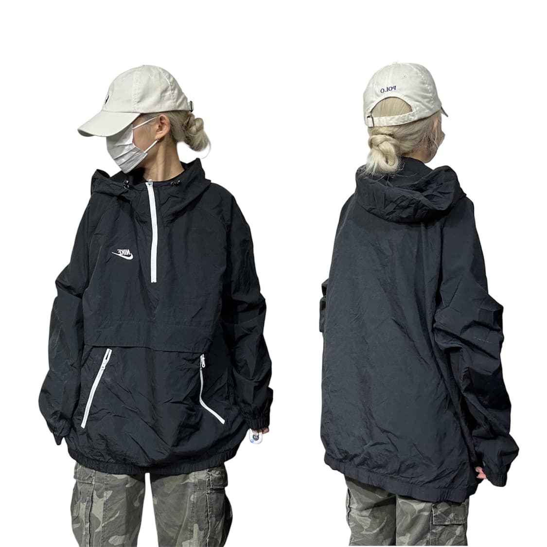나이키 블랙 아노락 후드 오버핏 바람막이 자켓 XL 상품이미지1