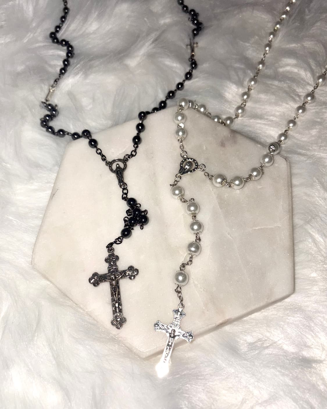 원석 진주 십자가 롱 레이어드 일본 고딕 펑크 갸루 st 목걸이 상품이미지1
