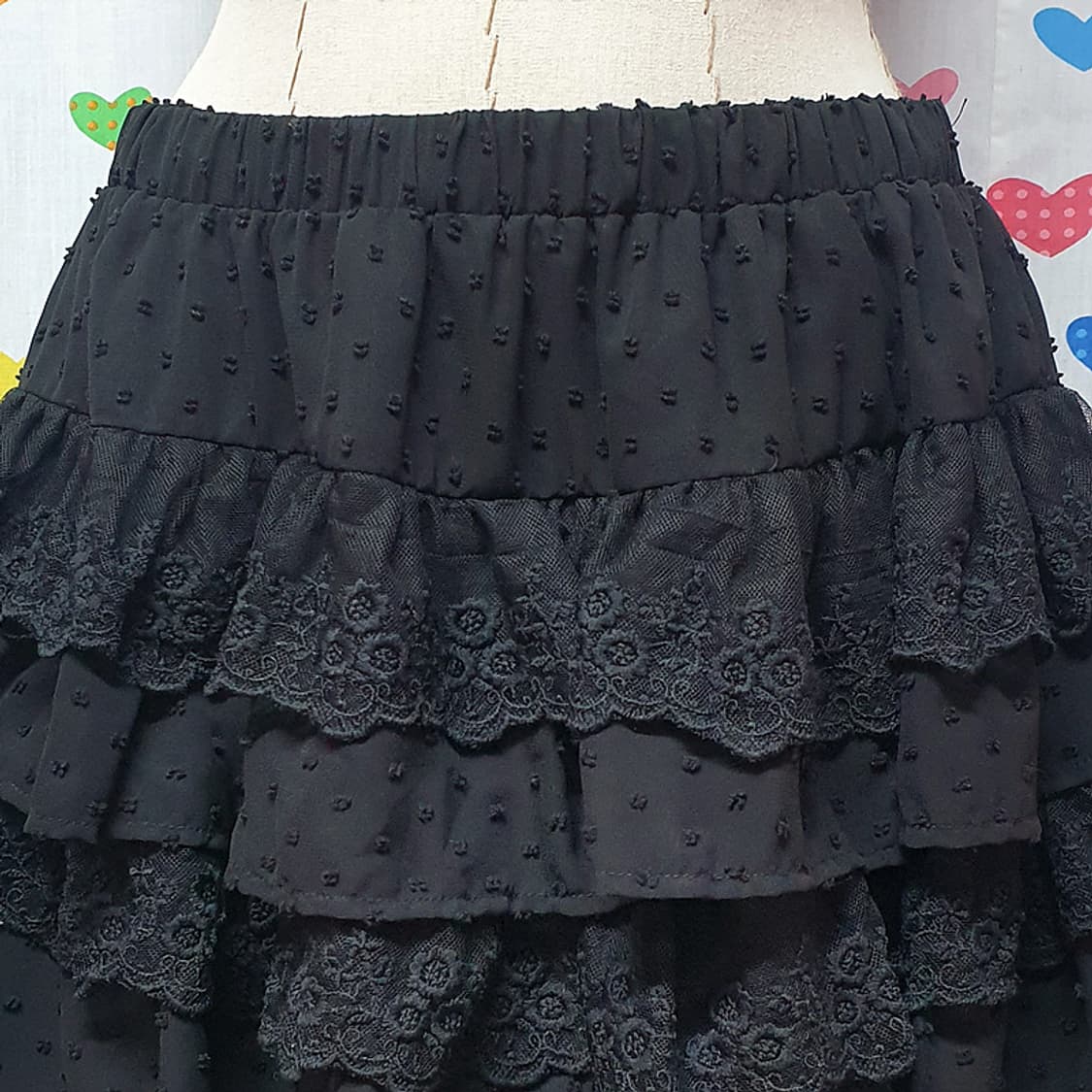쉬인 프릴 캉캉 벌룬 티어드 레이어드 시스루 레이스자수 꽃무늬 플라워치마 상품이미지2