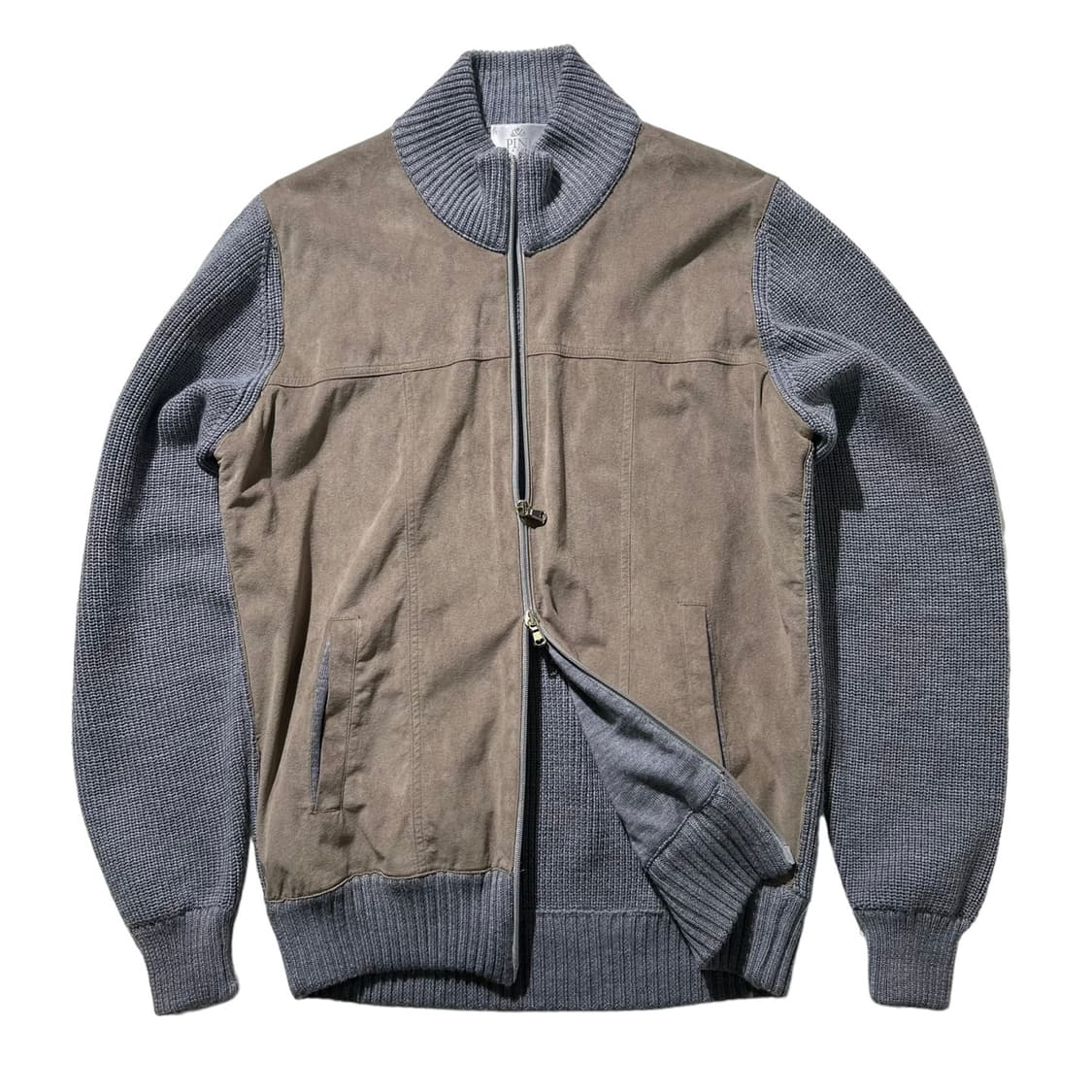 PINI 울 배색 니트 집업 가디건 상품이미지4