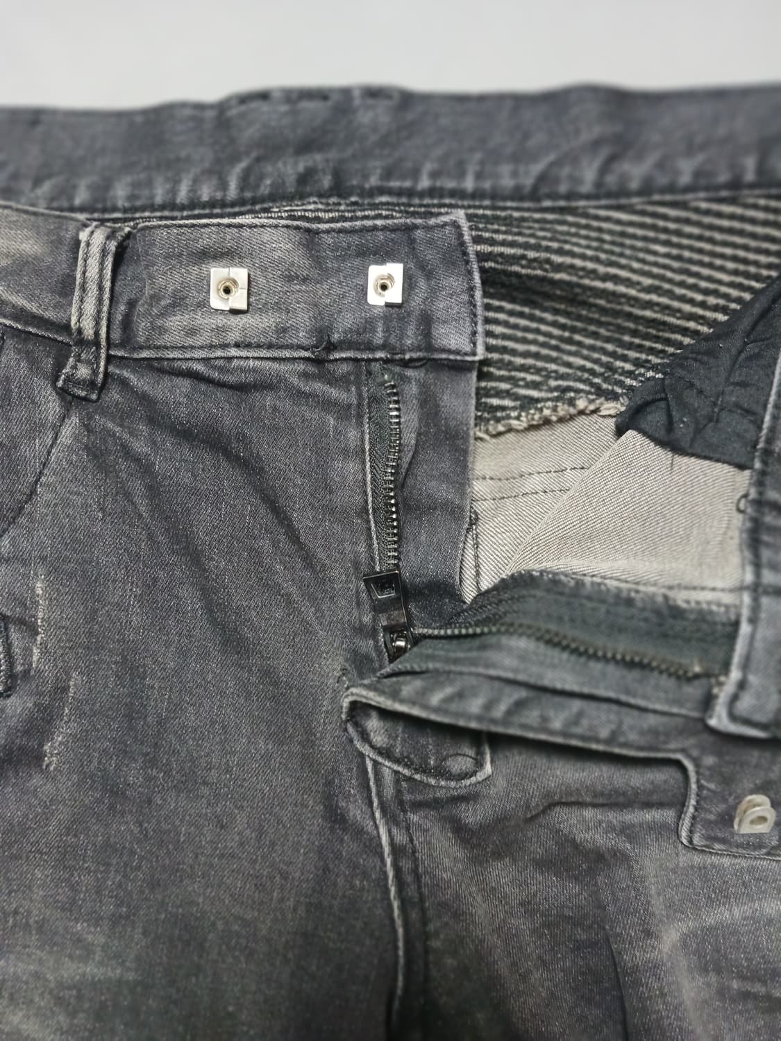 [34] 발망 데미지 워싱 블랙 바이커진 청바지 상품이미지6