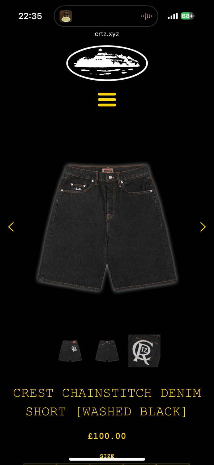 Corteiz Crest Chainstitch Denim Shorts 상품이미지2
