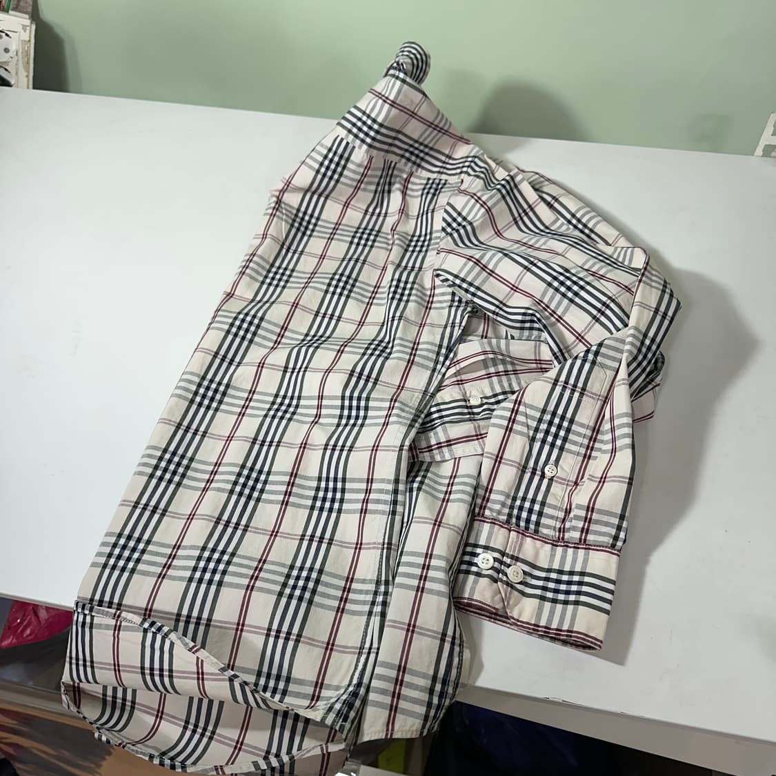 S-M 빈폴 시그니처체크 기본로고 코튼 셔츠 남방 상품이미지4