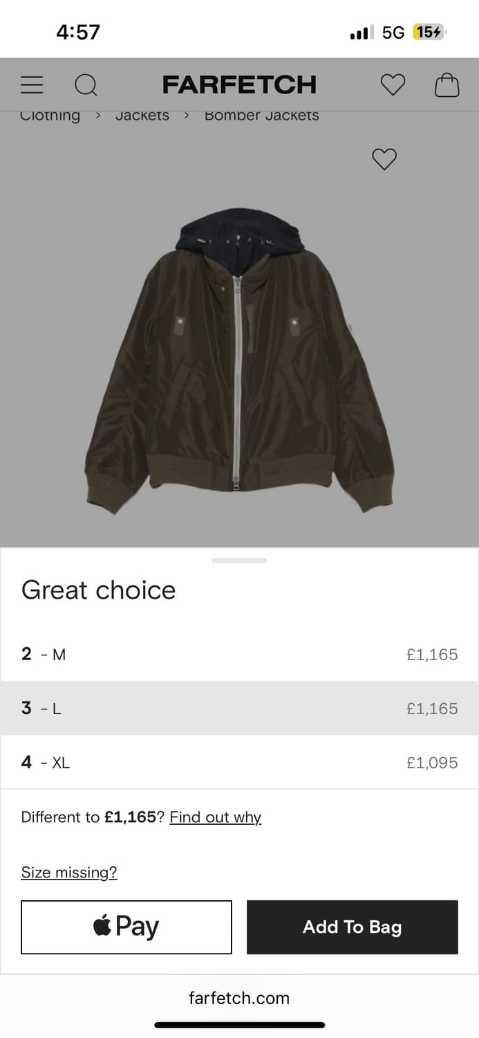 25fw 사카이 그로그랭 블루종 상품이미지2