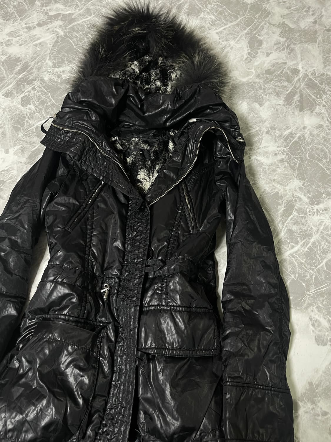 vicky black fur jacket 상품이미지3
